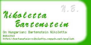 nikoletta bartenstein business card